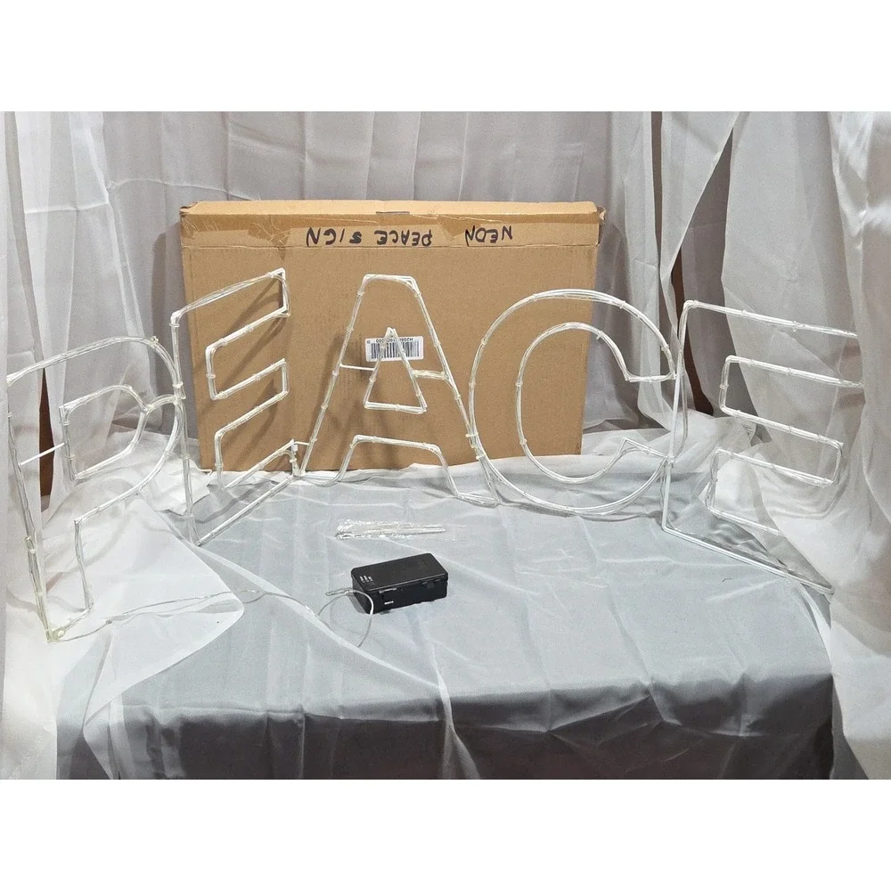 Mr Christmas Light Up LED Peace‎ Sign large 52×14